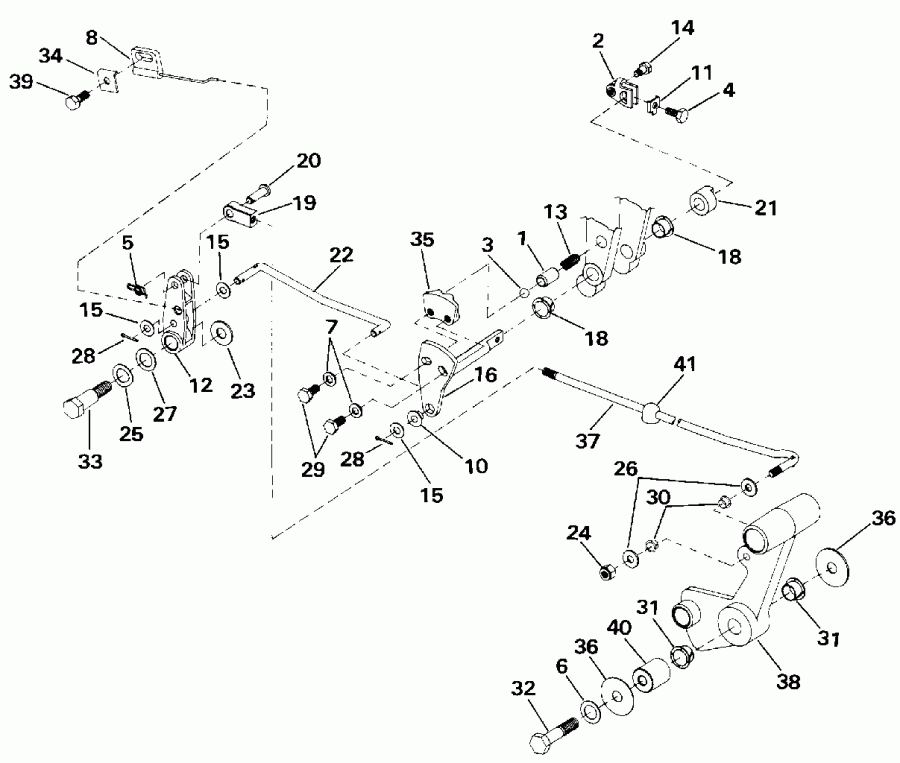 ��������� ����� EVINRUDE VE40ELESR 1990  - ift & Throttle Linkage (continued) / ift & ����������� ��������age (continued)