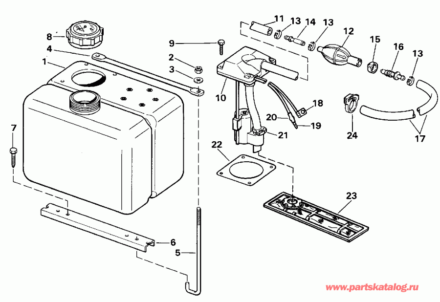 �������� ����� EVINRUDE VE40TELESR 1990  - .8 Gallon / 8 ������