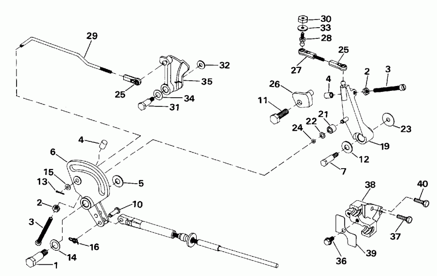  Evinrude VE48ESLESA 1990  - ift & Throttle Linkage