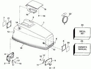������ ��������� (�����) - Johnson 25-40 (Engine Cover - Johnson 25-40)