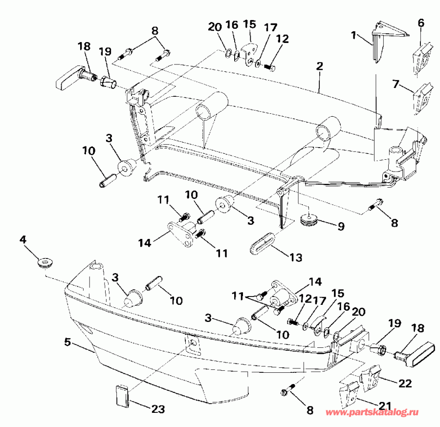 �������� ����� EVINRUDE VE50BELESR 1990  - wer Engine Cover / wer ������ ��������� (�����)