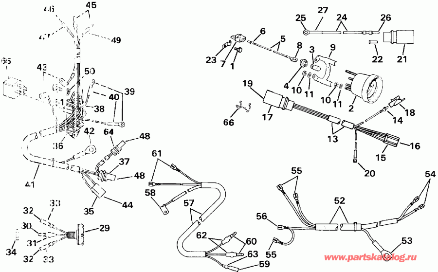 �������� ����� Evinrude VE60ELESM 1990  - wer Trim / tilt ��������� - wer Trim/tilt Electrical