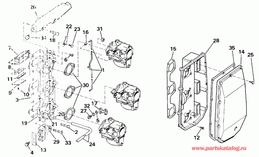  Evinrude VE70TLESB 1990  - take Manifold / take ���������