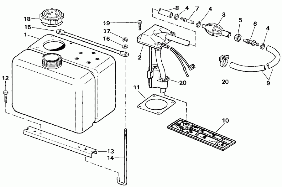 ��������� ��������� Evinrude VE90TLESB 1990  - rburetor