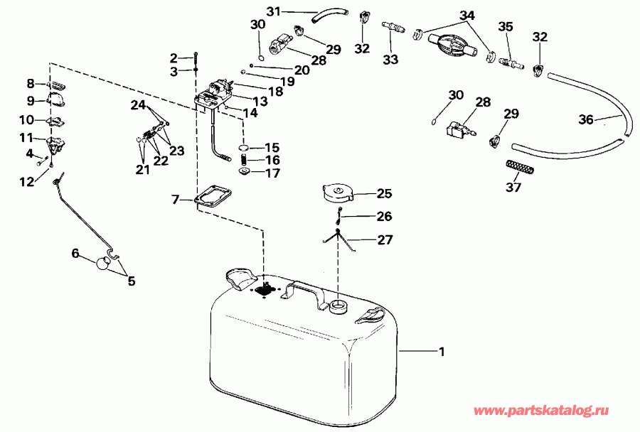 ��������� �������� ����� Evinrude VE90TLESB 1990  - el Tank