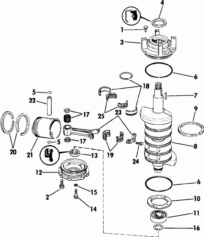 ����� ������� E100WTLEIB 1991  - ankshaft & Piston - ank��� & �������