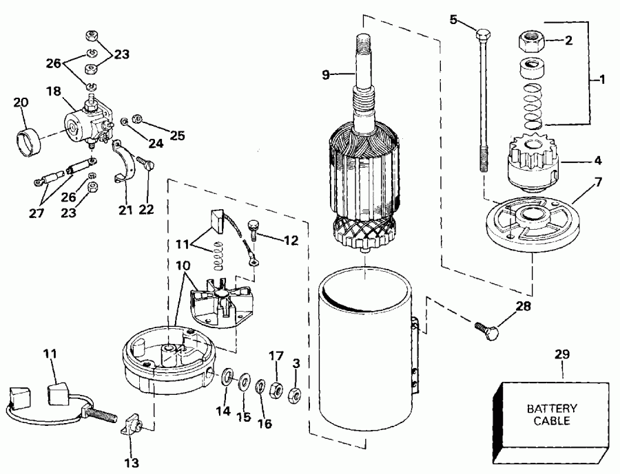 ��������� ��������� Evinrude E100WTLEIB 1991  - ectric ������� & Solenoid / ectric Starter & Solenoid