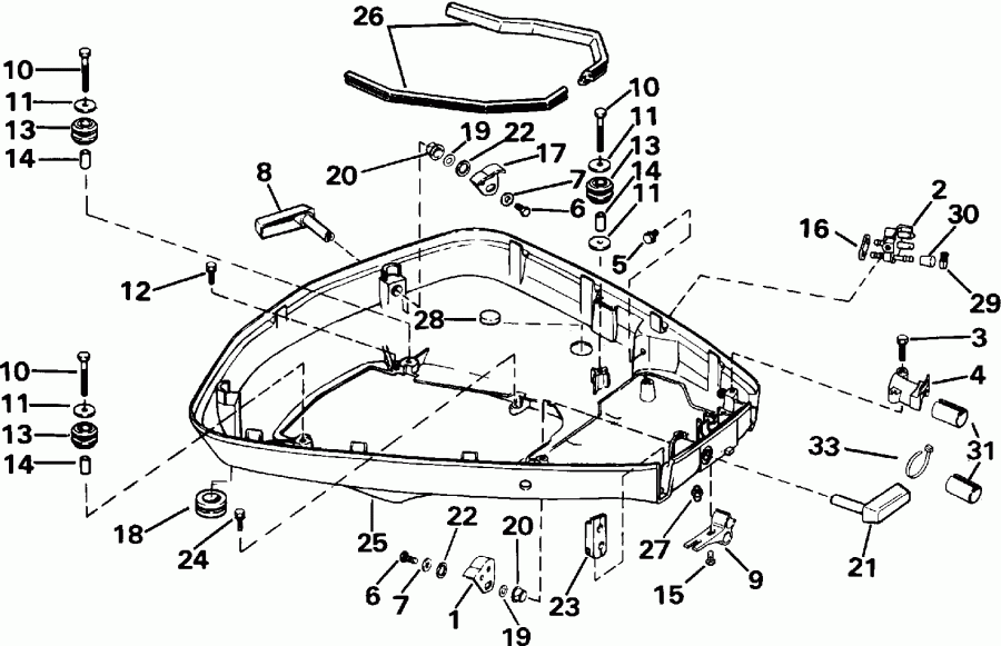 ����� Evinrude E100WTLEIB 1991  - wer ������ ��������� (�����) / wer Engine Cover