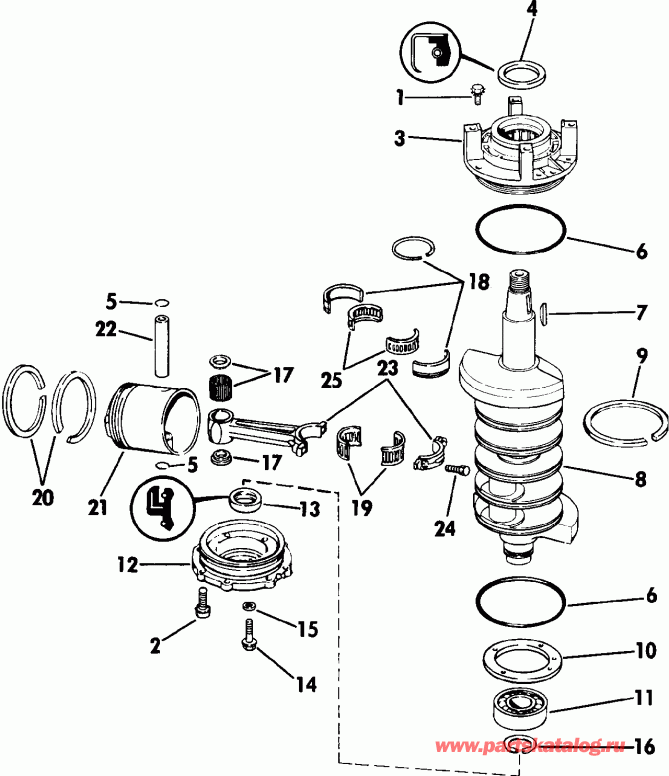 ��������� �������� ����� ������� E100WTXEIB 1991  - ank��� & ������� - ankshaft & Piston