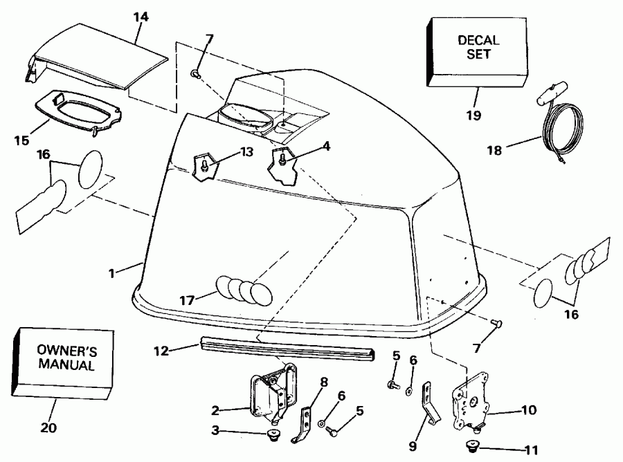 �������� ����� Evinrude E100WTXEIB 1991  - gine Cover / gine ������