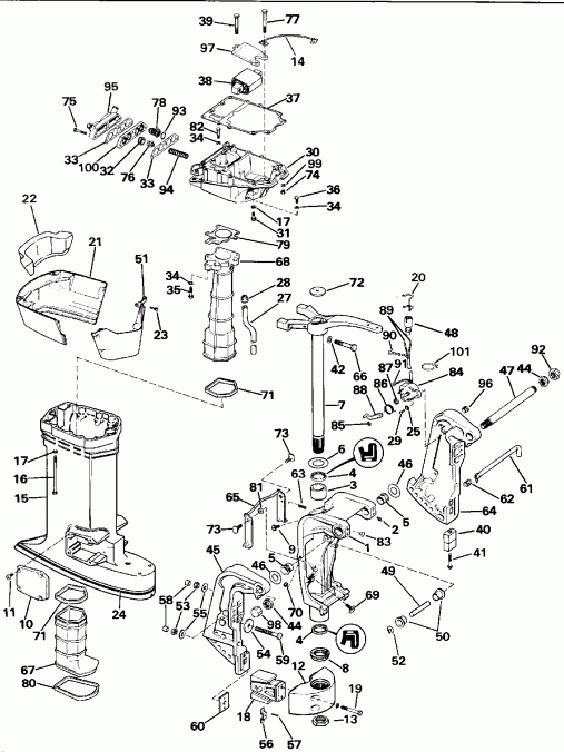  Evinrude E100WTXEIB 1991  - dsection / dsection