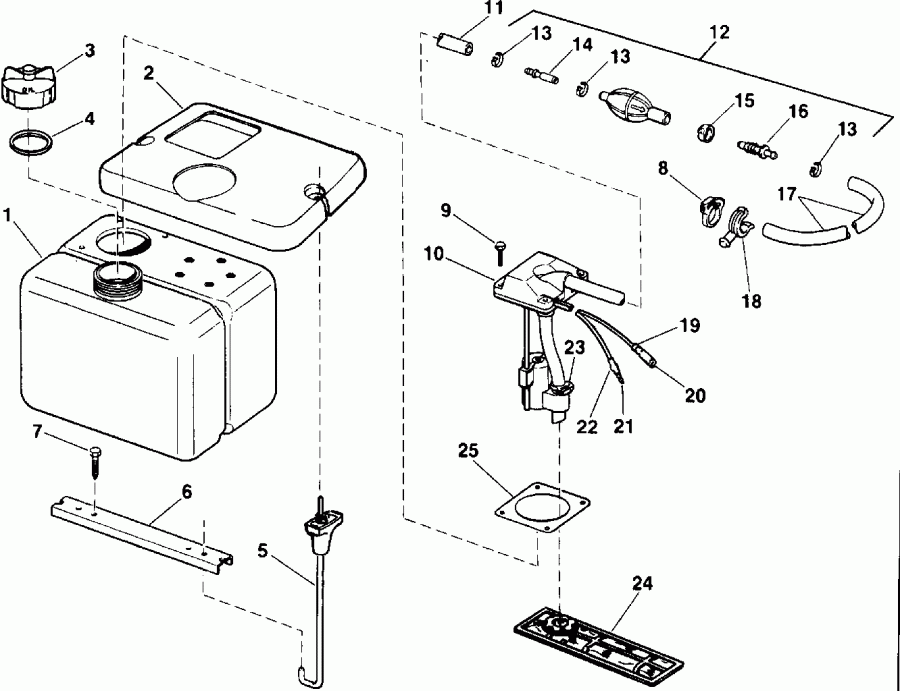 ��������� �������� ����� Evinrude E100WTXEIB 1991  - 1.8 ������ - 1.8 Gallon