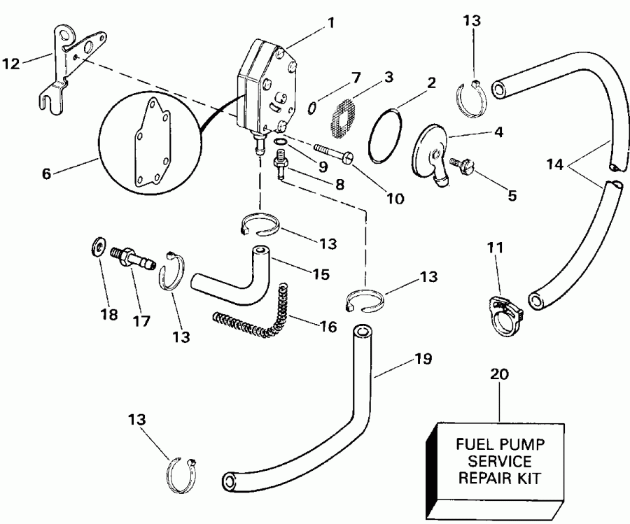 ��������� ��������� Evinrude E10RELEIR 1991  - Electric Start Models / Electric Start Models