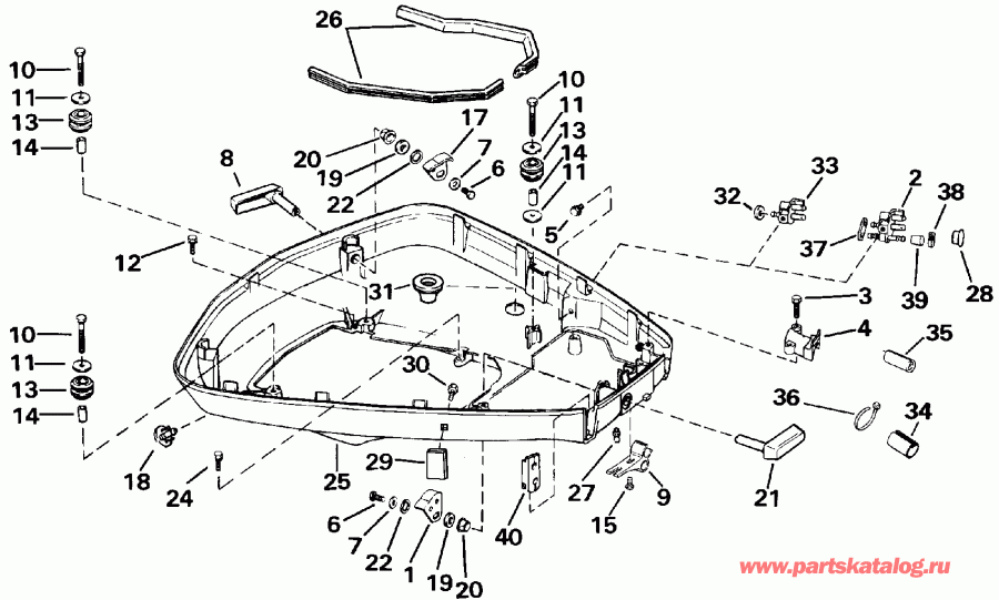 �������� ����� EVINRUDE E115JLEIE 1991  - wer Engine Cover - wer ������ ��������� (�����)