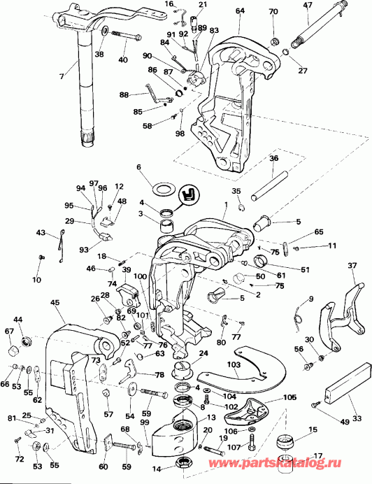 �������� ����� EVINRUDE E120TXEIE 1991  - dsection / dsection