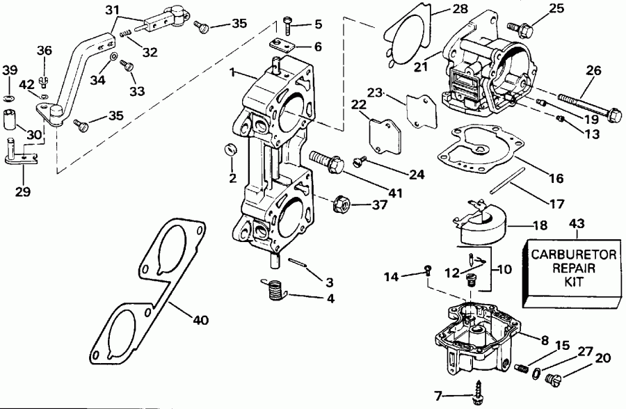 ��������� ������� E140CXEIA 1991  - rburetor � ��������� �������� / rburetor And Linkage