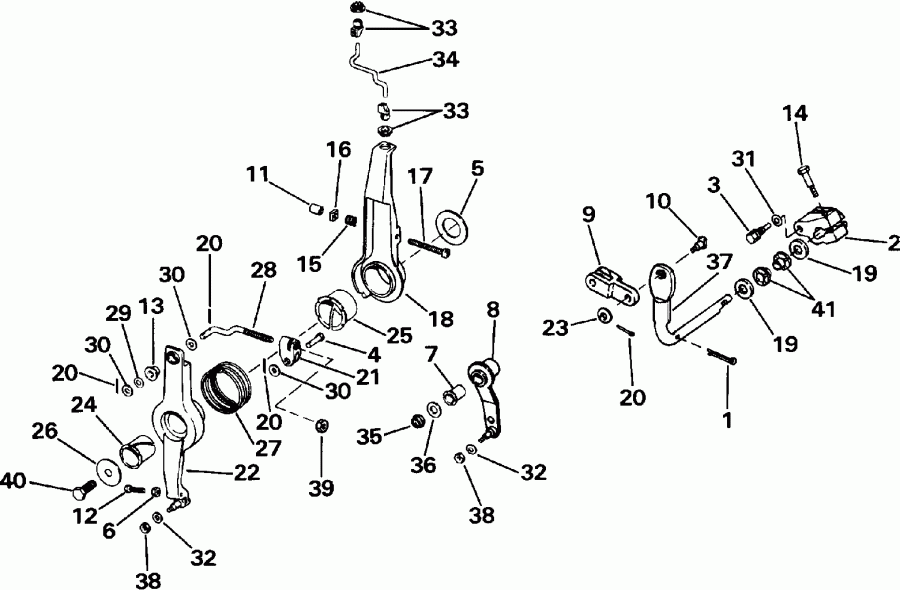 �������� ��������� ����� EVINRUDE E150CXEIE 1991  - rottle & ������������� ���������