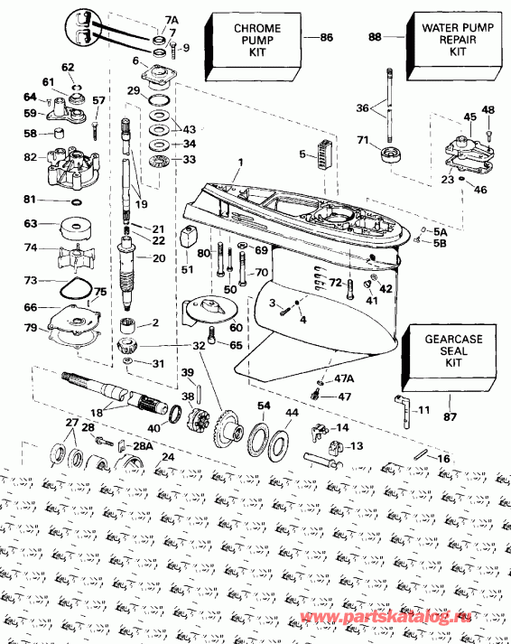 ����� EVINRUDE E150GLEIS 1991  - Standard Rotation