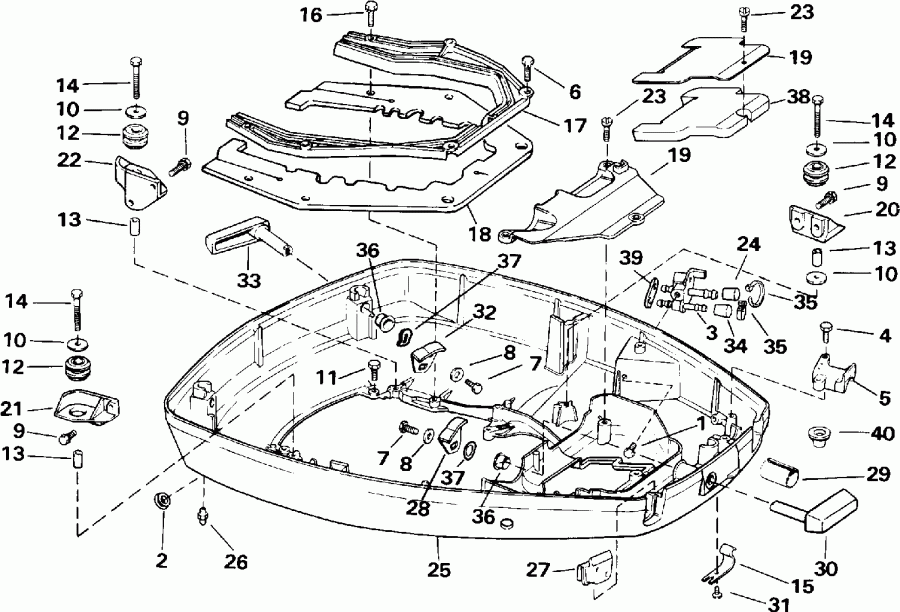  Evinrude E150JLEIE 1991  - wer   () - wer Engine Cover