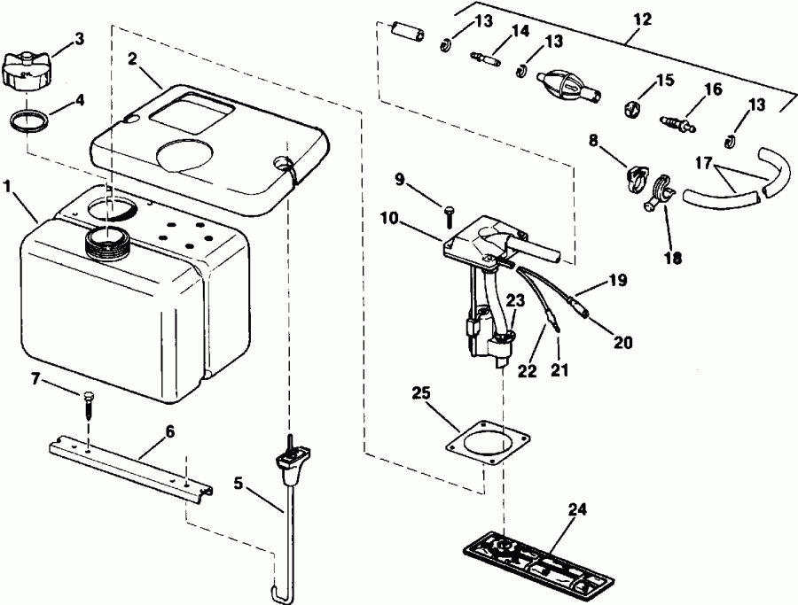 ��������� EVINRUDE E150NXEIS 1991  - rottle ��������� �������� / rottle Linkage