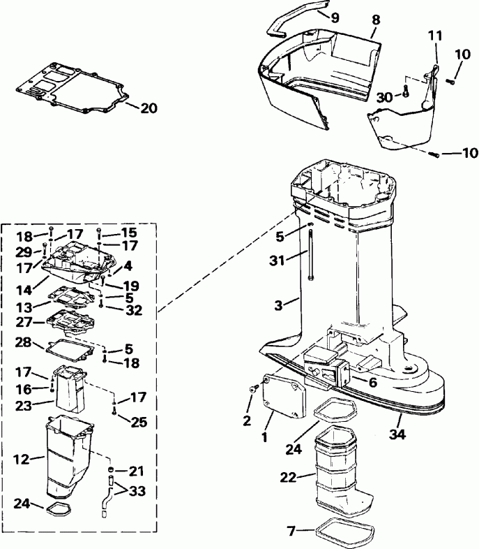 ��������� ��������� ������� E150STLEIE 1991  - haust ������ - haust Housing