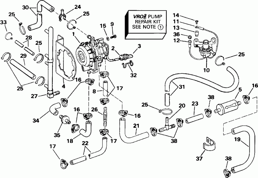 �������� ����� EVINRUDE E150STLEIE 1991  - o2 Pump - o2 �����