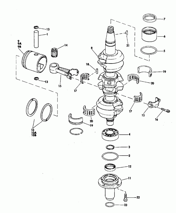 ��������� EVINRUDE E150TLEIE 1991  - rburetor And Linkage