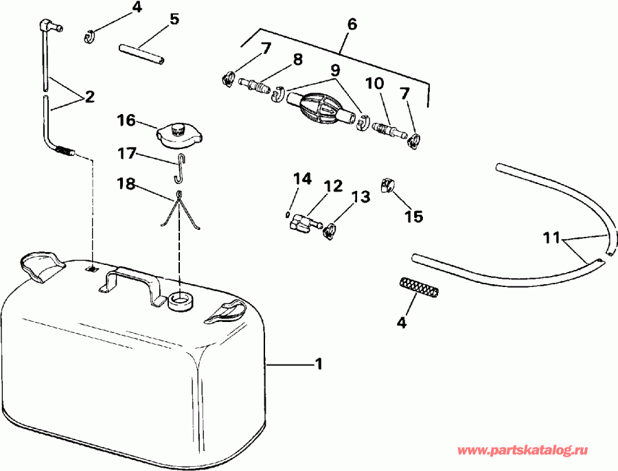 ��������� �������� ����� Evinrude E150TLEIE 1991  - el Tank / el Tank