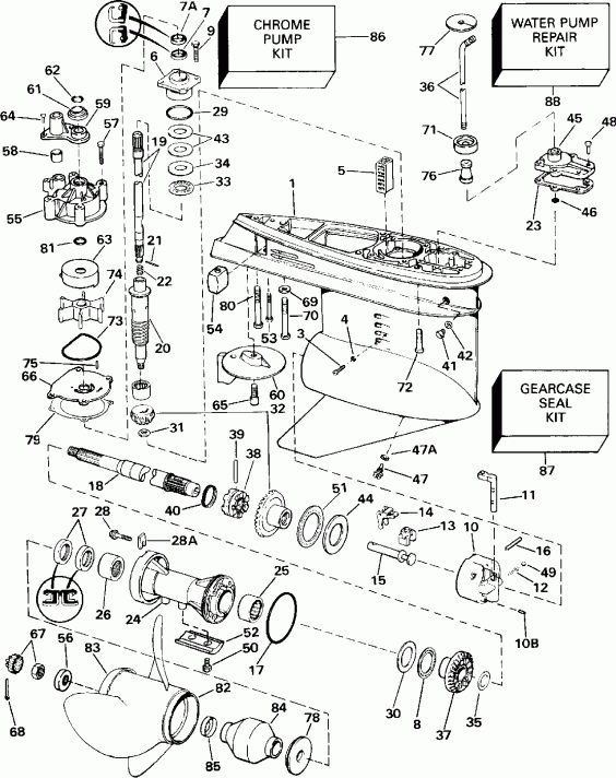 ��������� ����� EVINRUDE E150TLEIE 1991  - �������� Rotation / Standard Rotation