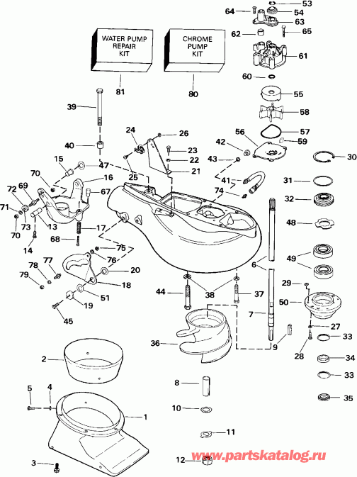 ����� Evinrude E150TXEIE 1991  - t Drive Kit - t Drive Kit