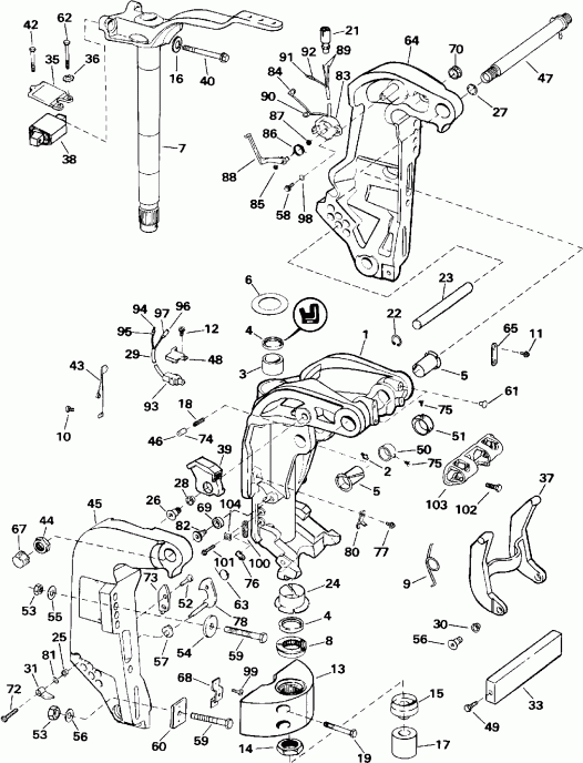 ����� Evinrude E150TXEIE 1991  - dsection / dsection