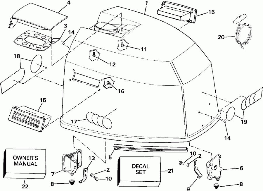 ��������� EVINRUDE E155WTLEIB 1991  - gine Cover - gine ������