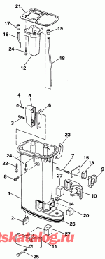 ��������� ��������� EVINRUDE E15ELEIA 1991  - haust ������ / haust Housing