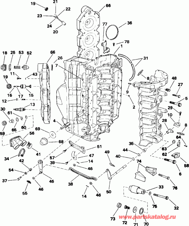 ��������� ����� ������� E175GLEIS 1991  - linder & Crankcase / linder & ������ ���������