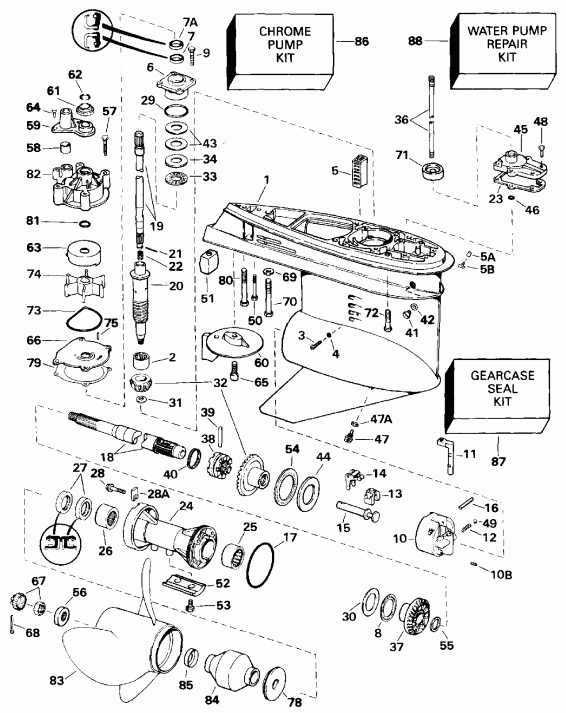 ��������� �������� ����� EVINRUDE E175GLEIS 1991  - Standard Rotation