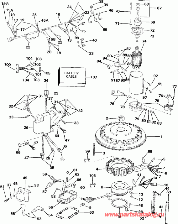 ��������� ��������� EVINRUDE E175STLEID 1991  - 175 Models - 175 Models
