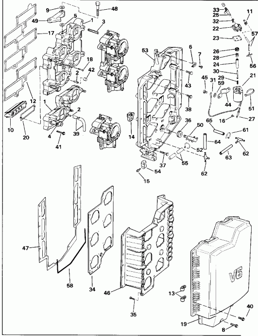 �������� ��������� ����� Evinrude E200CXEIB 1991  - take Manifold - take ���������