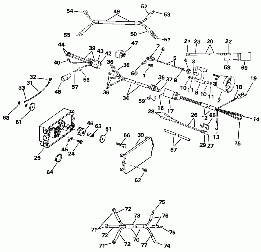 ��������� ��������� EVINRUDE E200CXEIB 1991  - wer Trim / tilt ���������