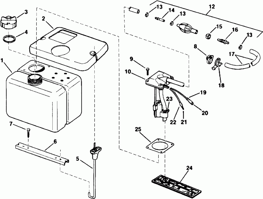 �������� ����� Evinrude E200TXEIB 1991  - 1.8 ������ / 1.8 Gallon