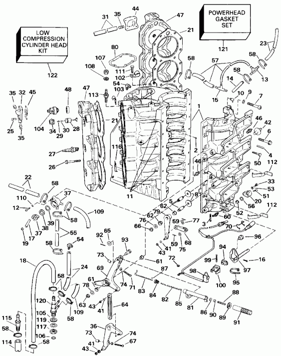��������� �������� ����� ������� E225CXEIC 1991  - linder & Crankcase - linder & ������ ���������