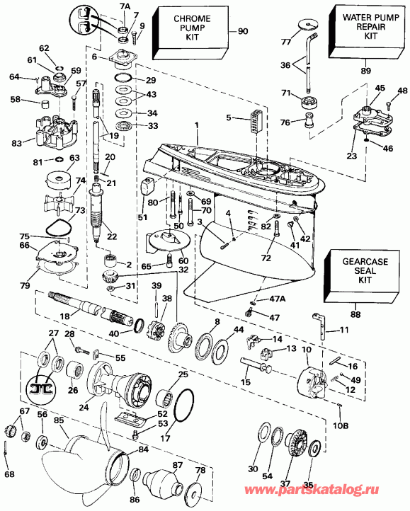 ����� Evinrude E225CXEIC 1991  - �������� Rotation / Standard Rotation