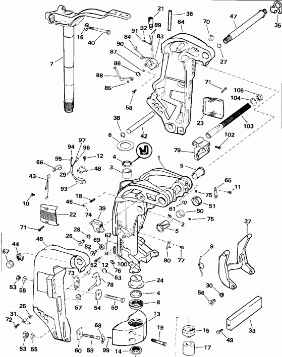 ����� Evinrude E225CXEIC 1991  - dsection / dsection
