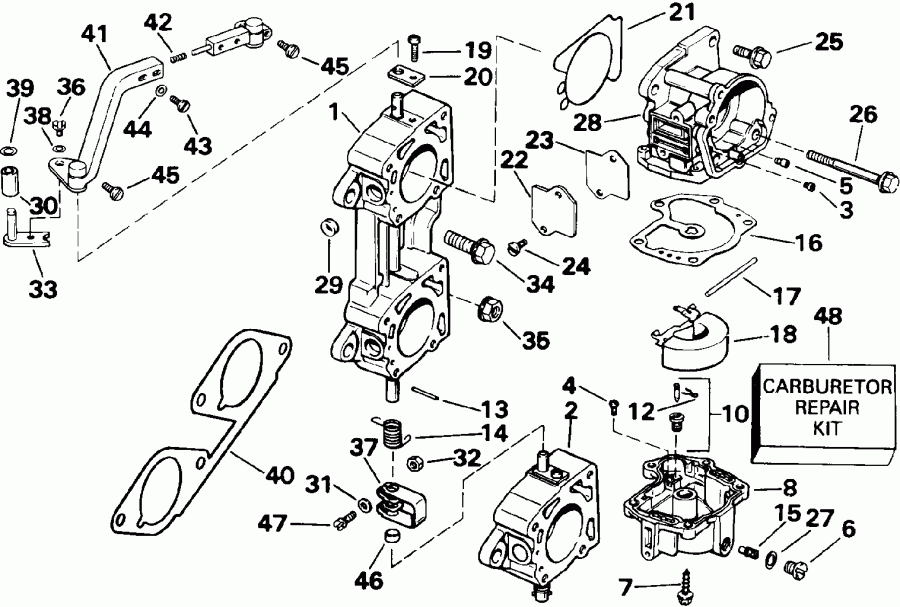 ��������� ����� Evinrude E225PXEIC 1991  - 200stl, 225 - 200stl, 225