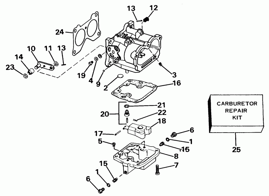 ��������� �������� ����� Evinrude E225TLEIC 1991  - take Manifold / take ���������