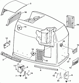 ������ ��������� (�����) - Evinrude - 200 Stl Ve200sl Models (Engine Cover - Evinrude - 200 Stl Ve200sl Models)