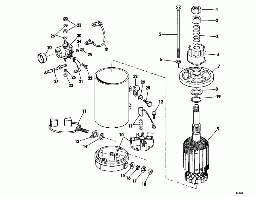  Evinrude E225TXEIC 1991  - dsection - dsection