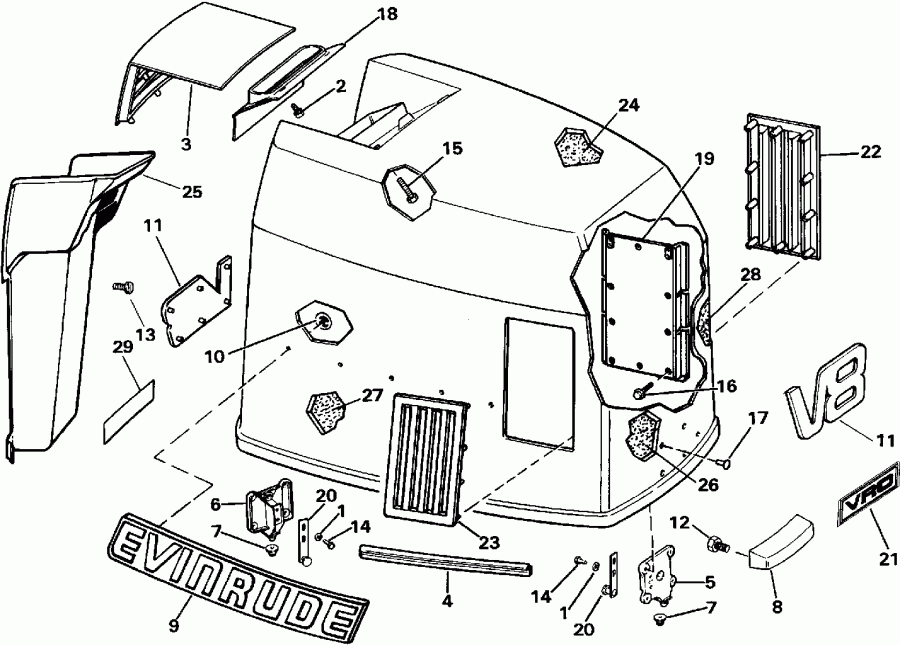 ��������� ����� ������� E250CXEIE 1991  - Evinrude 300 Models