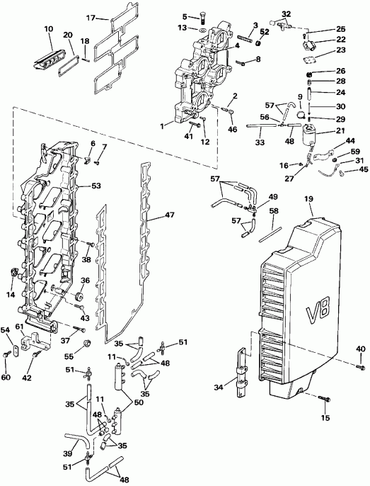 �������� ����� Evinrude E250CXEIE 1991  - take Manifold