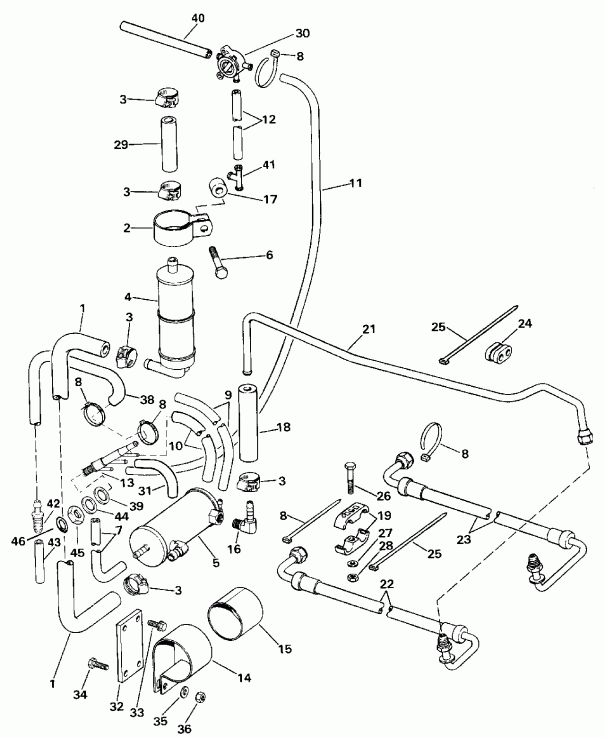 ��������� ����� Evinrude E250CXEIE 1991  - wer Steering Group - wer ������� ������� Gro����