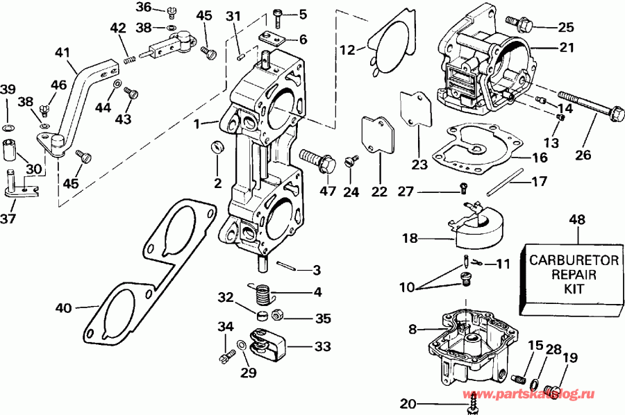 �������� ��������� ����� EVINRUDE E250TXEIE 1991  - rburetor - rburetor